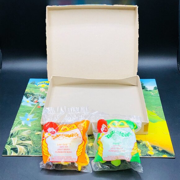 Vintage 1998 TELETUBBIES 24 piece Jigsaw Puzzle + 2 Unopened Y2K McDonalds Toys - Picture 10 of 11